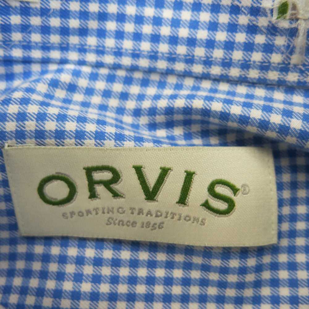 Vintage Orvis Mens Gingham Button Down Shirt Long… - image 5