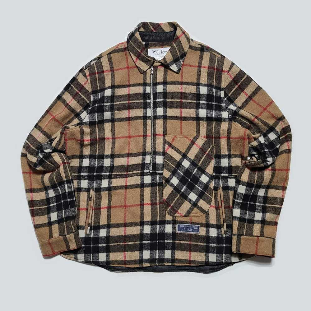 WE11DONE We11done Oversized Half-Zip Front Check … - image 1