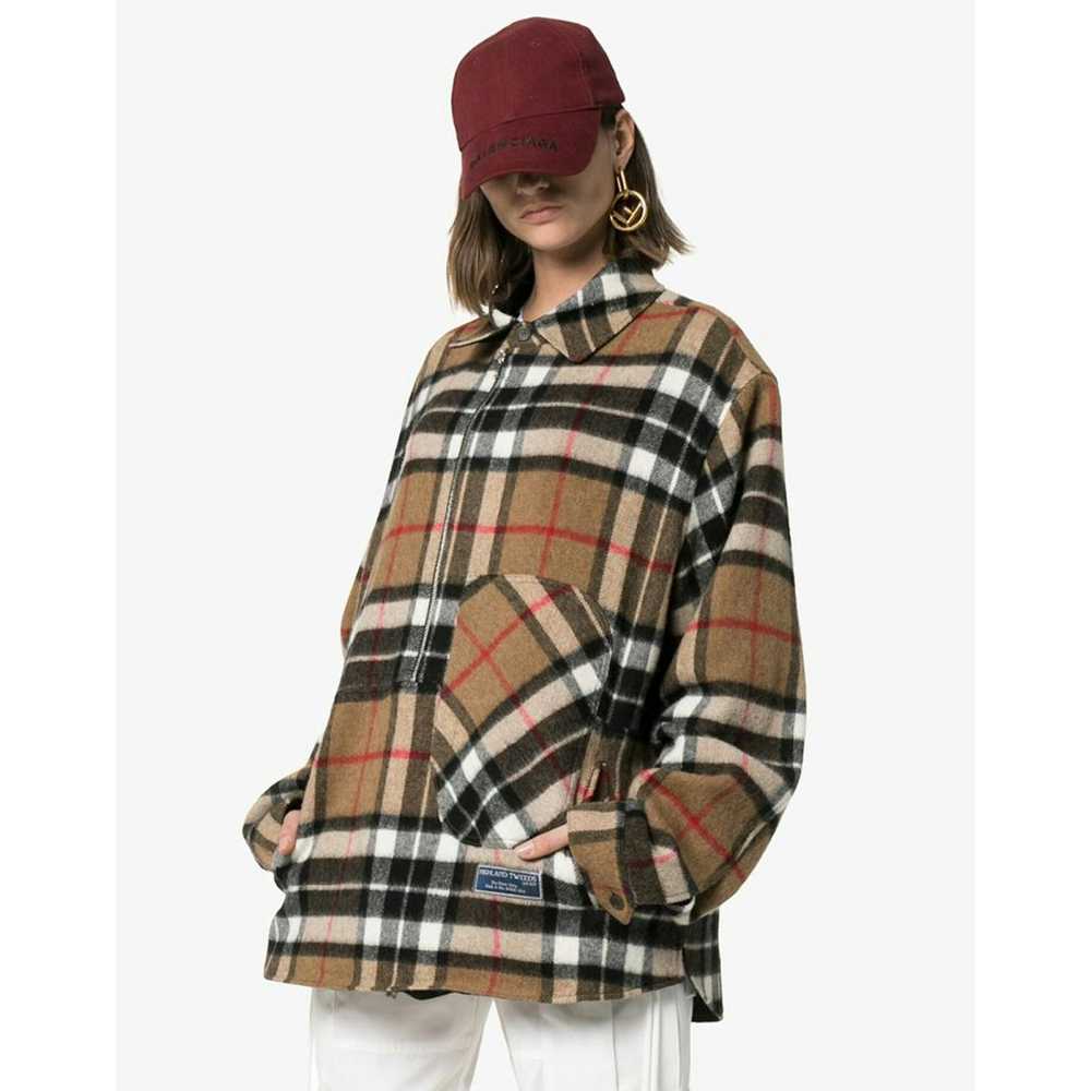 WE11DONE We11done Oversized Half-Zip Front Check … - image 2