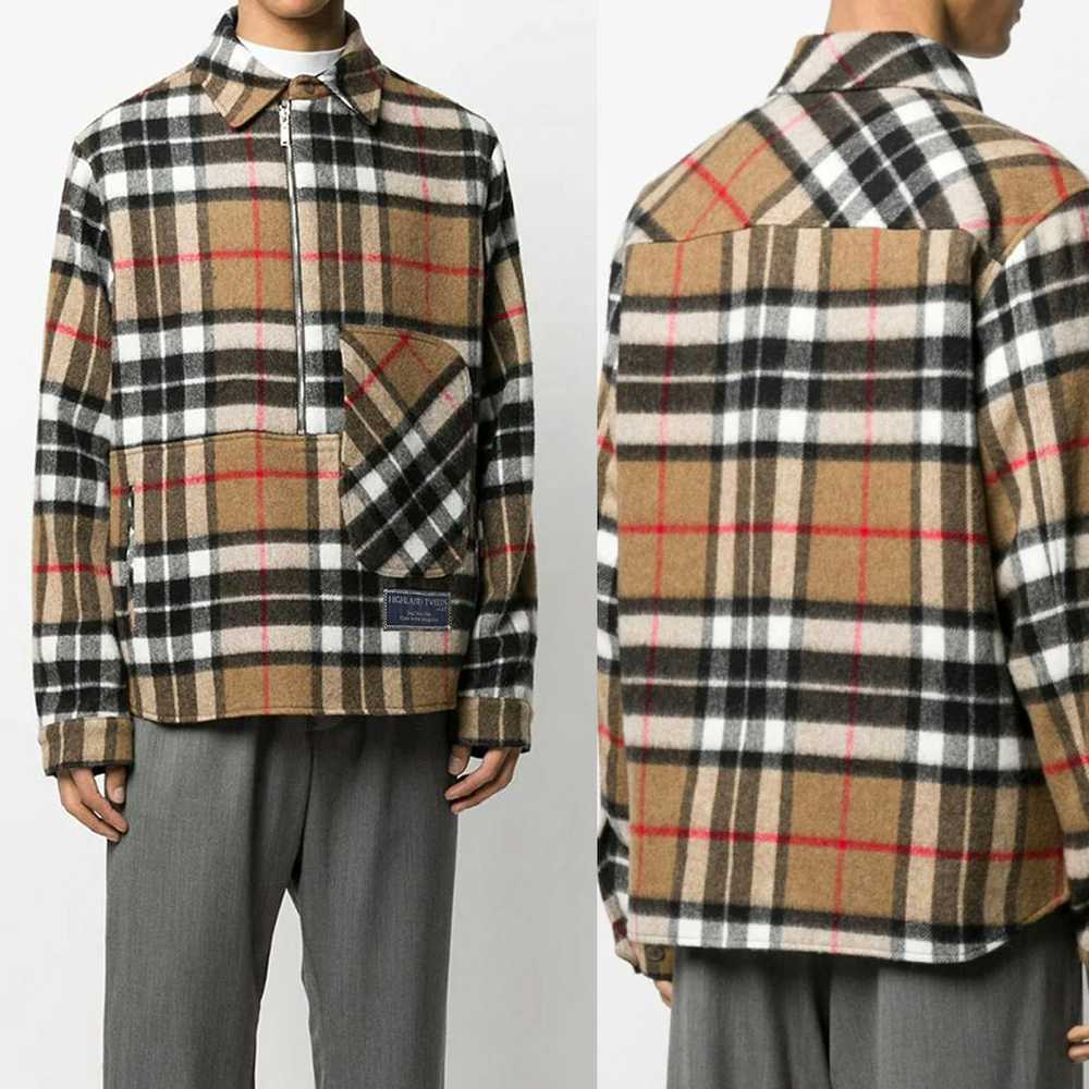 WE11DONE We11done Oversized Half-Zip Front Check … - image 3