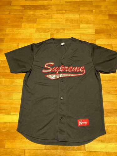 Supreme Supreme Snake Script Logo Baseball Jersey… - image 1