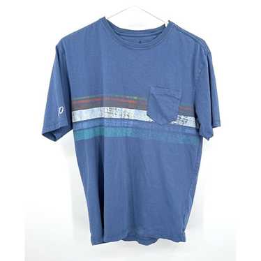 Johnnie-O Blue Striped Pocket T-Shirt Mens Sz S - image 1
