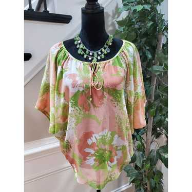 Other Ruby Rd. Floral Polyester Dolman Sleeve Top 