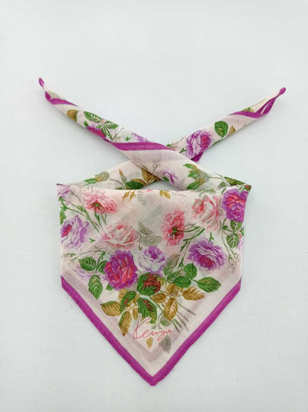 Kenzo × Vintage Kenzo Floral Handkerchief / Neckw… - image 1