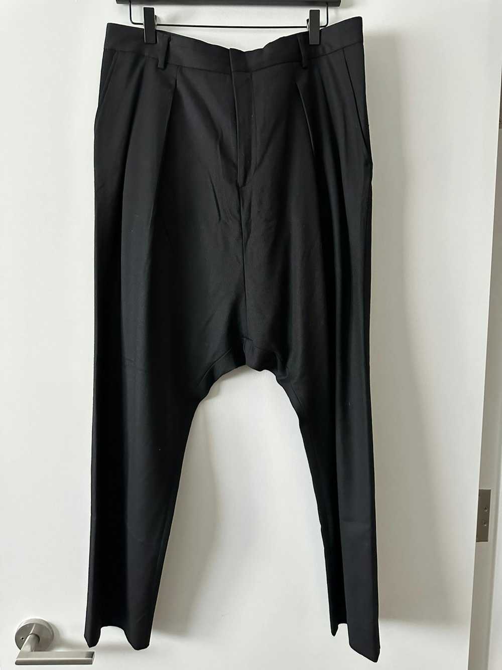 Givenchy Givenchy drop crotch pleated wool pants - image 1