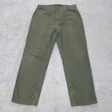 L L Bean Jeans Mens 34X30 Green Straight Leg Deni… - image 1