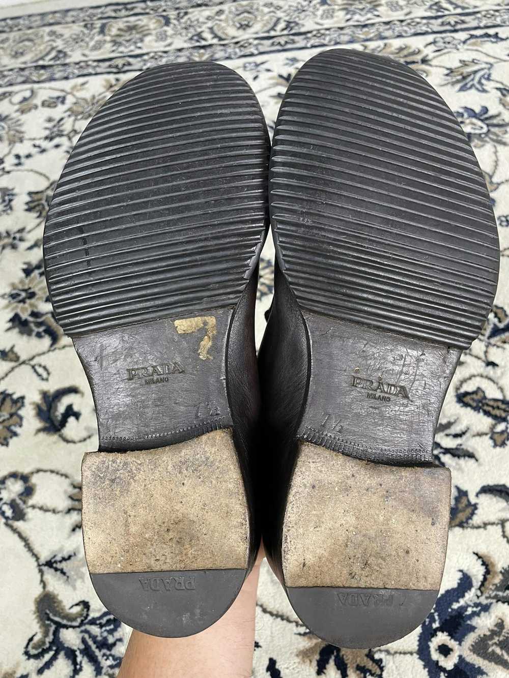 Miu Miu × Prada Prada Brown Leather Derby Shoes - image 10