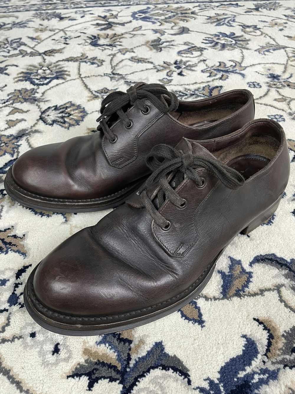 Miu Miu × Prada Prada Brown Leather Derby Shoes - image 3