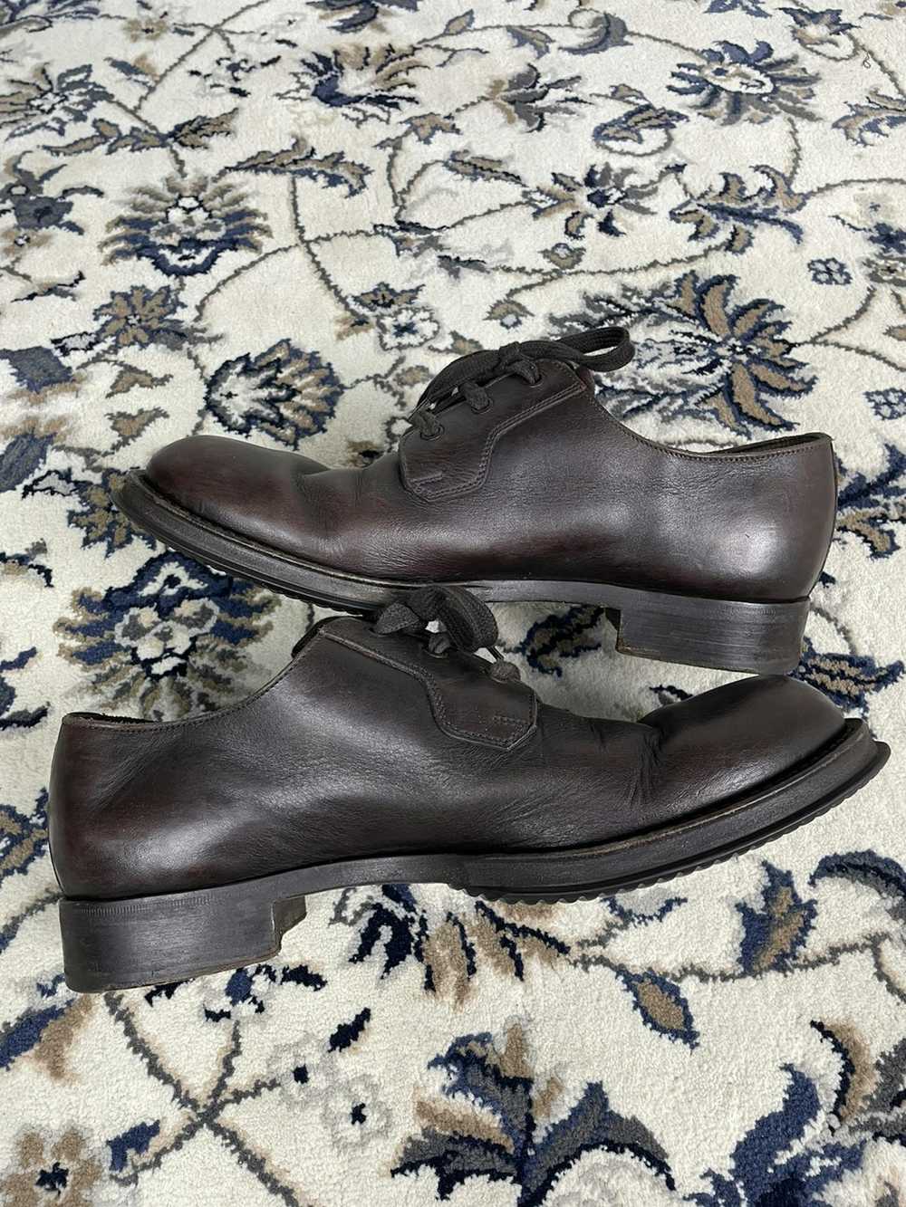 Miu Miu × Prada Prada Brown Leather Derby Shoes - image 7