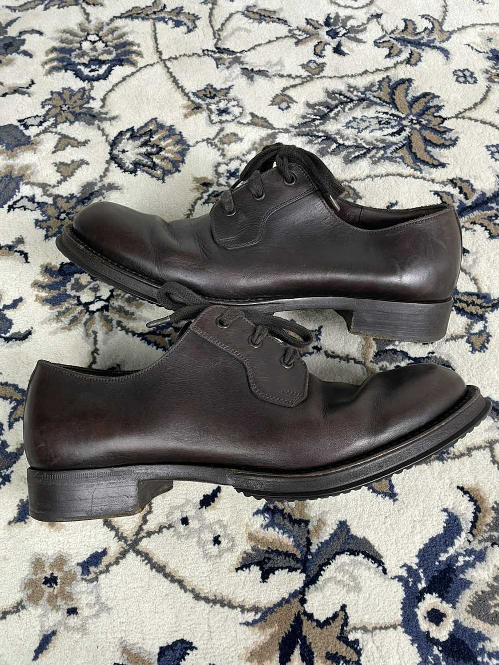 Miu Miu × Prada Prada Brown Leather Derby Shoes - image 8