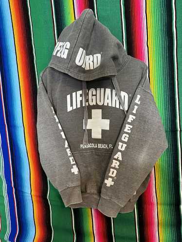 Vintage LIFEGUARD Hooded Sweatshirt Madeira Beach Florida Official