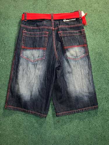 Vintage 90s Y2K Jnco Jeans Black Snake Denim Shorts Jorts Sz 34 Skater  Baggy