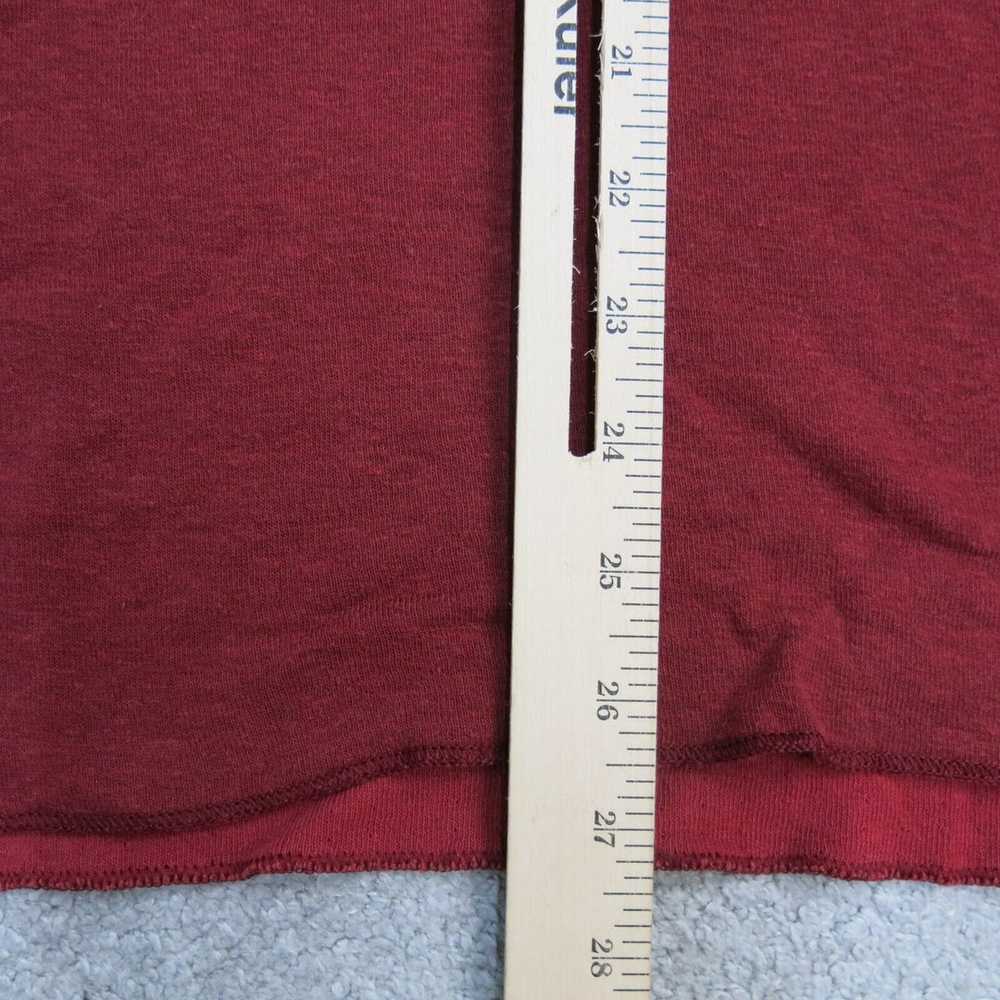 L L Bean Shirt Mens Large Red Henley Neck Long Sl… - image 3