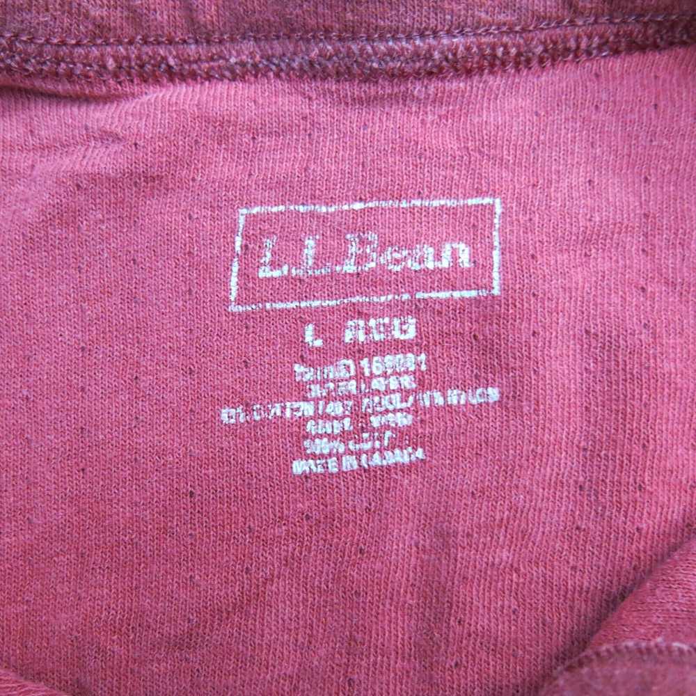 L L Bean Shirt Mens Large Red Henley Neck Long Sl… - image 6