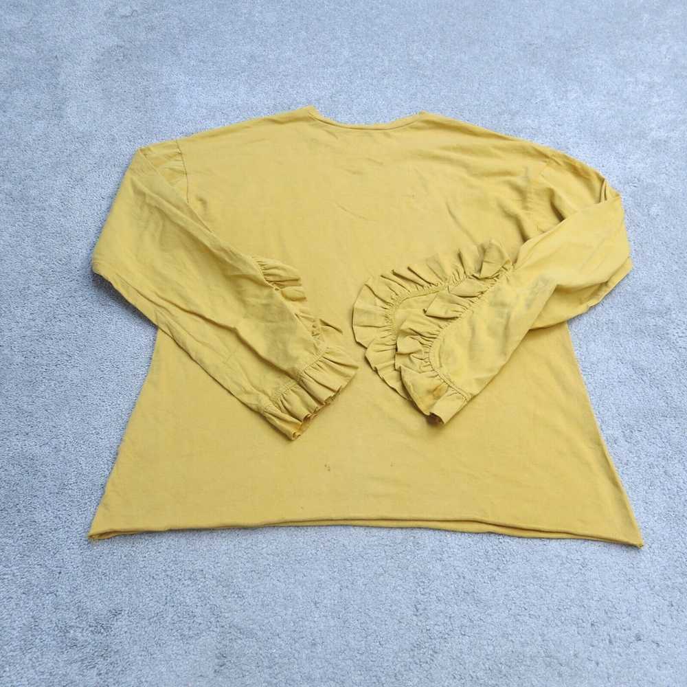 Zara Blouse Top Women Small Mustard Yellow Long S… - image 2