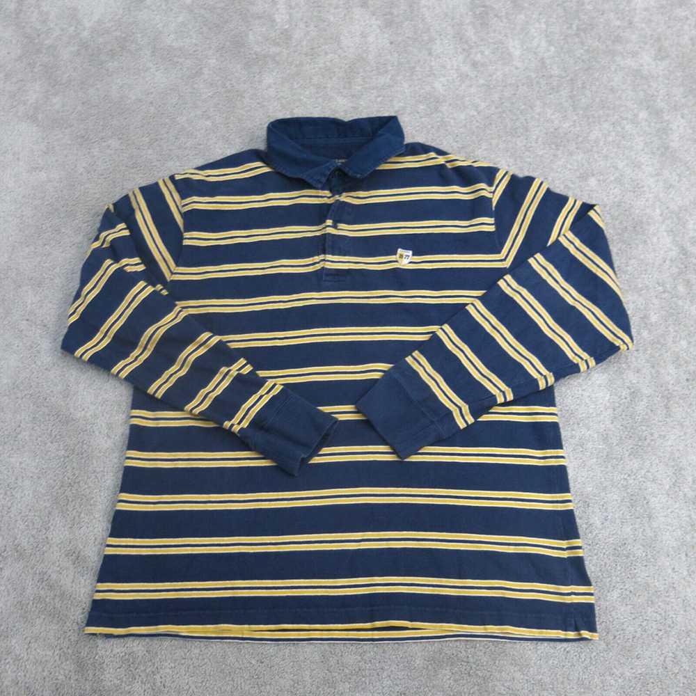 American Eagle Polo Shirt Mens L Blue Yellow Prep… - image 1