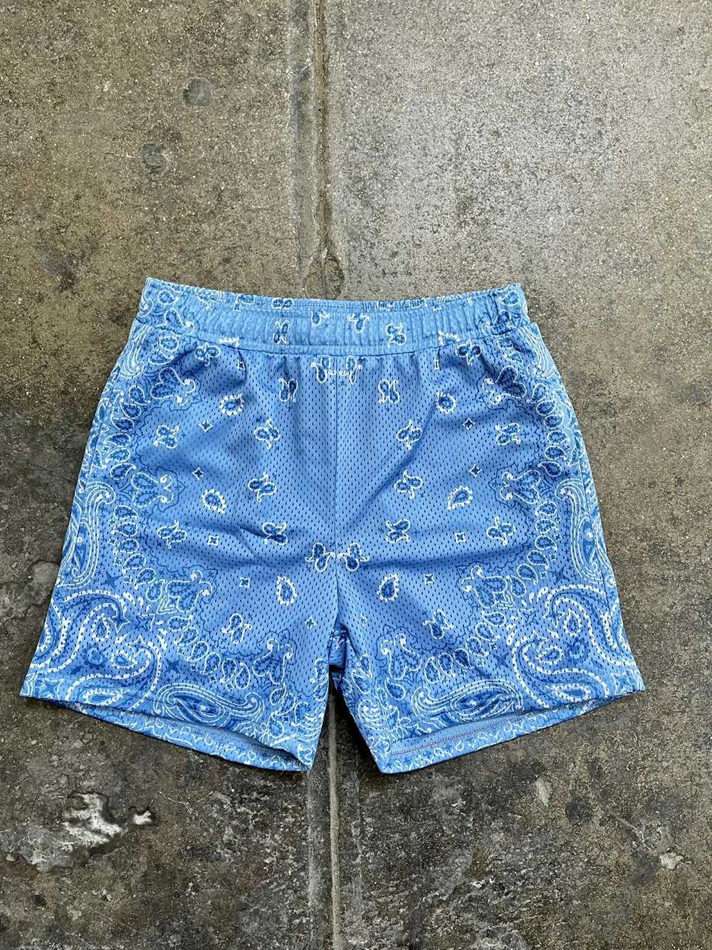 Streetwear × Vintage Paisley Bandana Mesh Shorts M - image 1