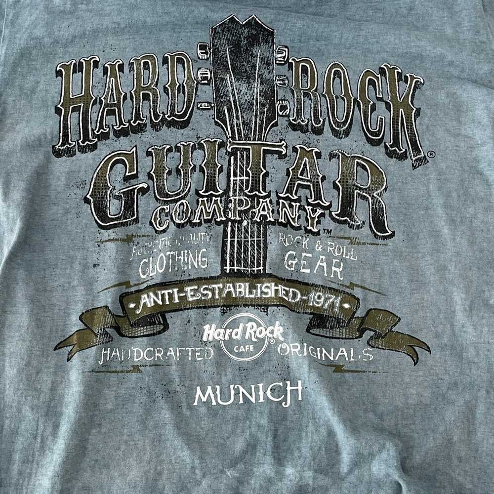 Vintage Hard Rock Cafe Munich Tee Blue/Grey - image 3