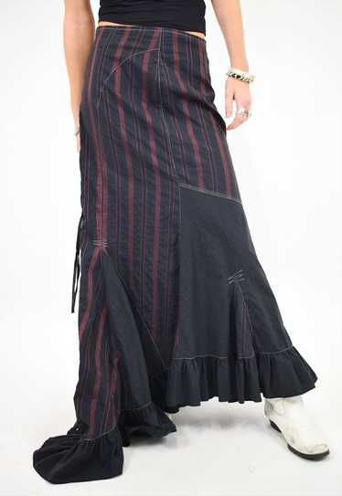 Vintage Y2K Maxi Skirt, Gathered Ruffle Detail in… - image 1