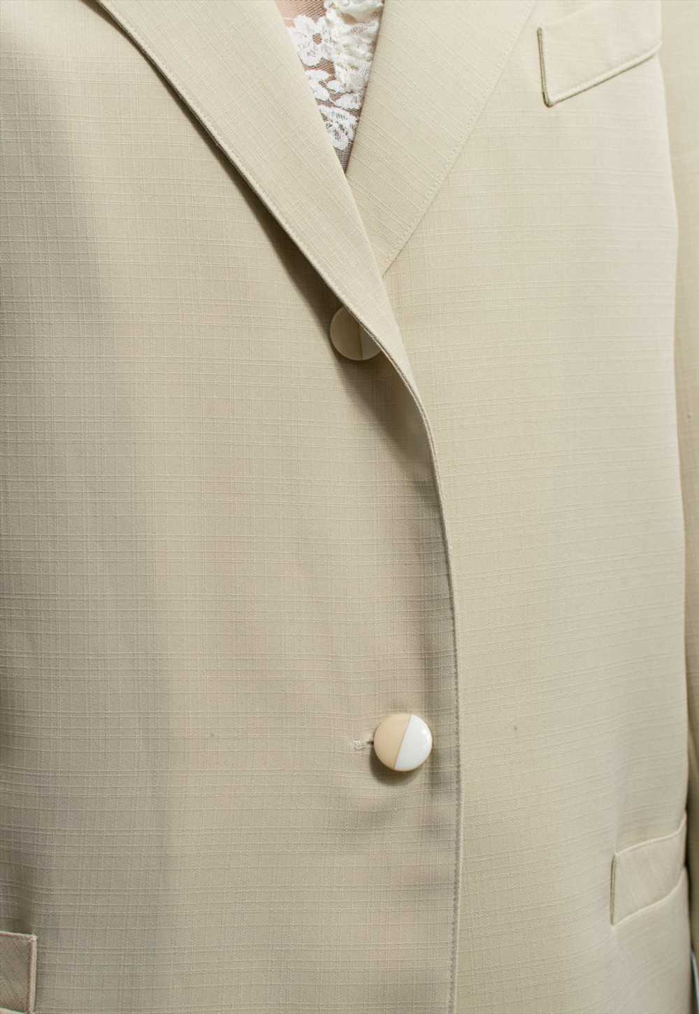 Vintage 90's minimalist blazer in cream formal ja… - image 3