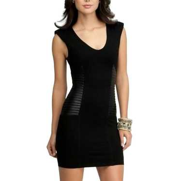 Bebe BEBE Bodycon Dress Leather Side Panels Lined… - image 1