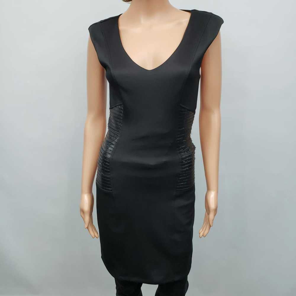 Bebe BEBE Bodycon Dress Leather Side Panels Lined… - image 3