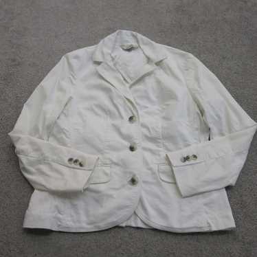 LL Bean Blazer Womens Large White Long Sleeve Sin… - image 1