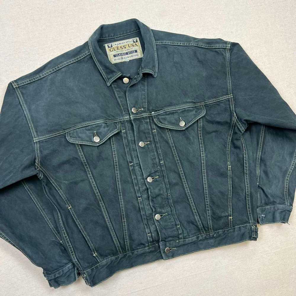 Guess Vintage 90's Guess dark-wash denim jean jac… - image 5