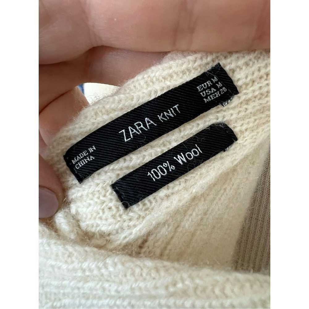 Zara Zara knit women wool v-back sweater size M - image 4