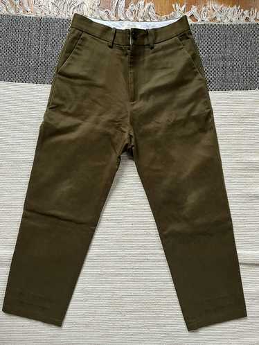 Studio Nicholson Olive buttery twill relaxed trous