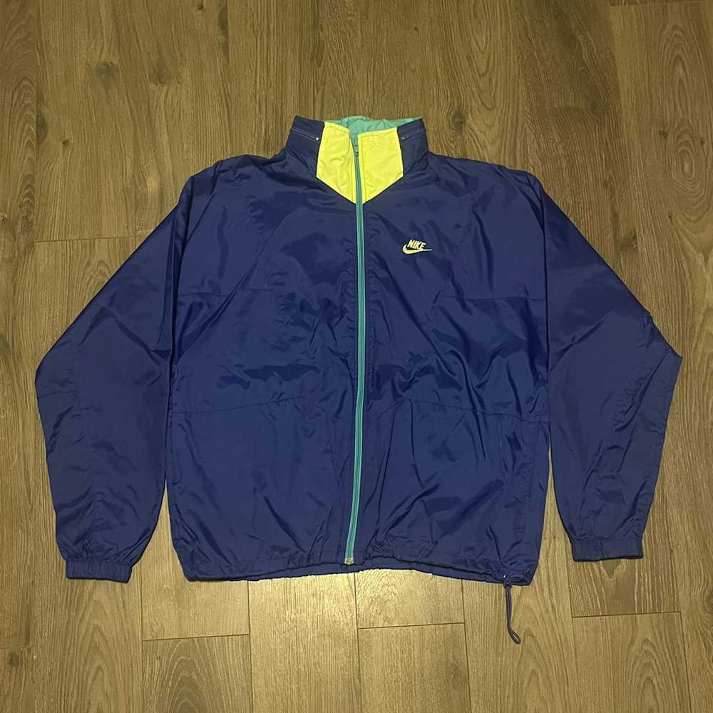 Nike × Vintage Vtg 80s Blue Nike Windbreaker - Gem