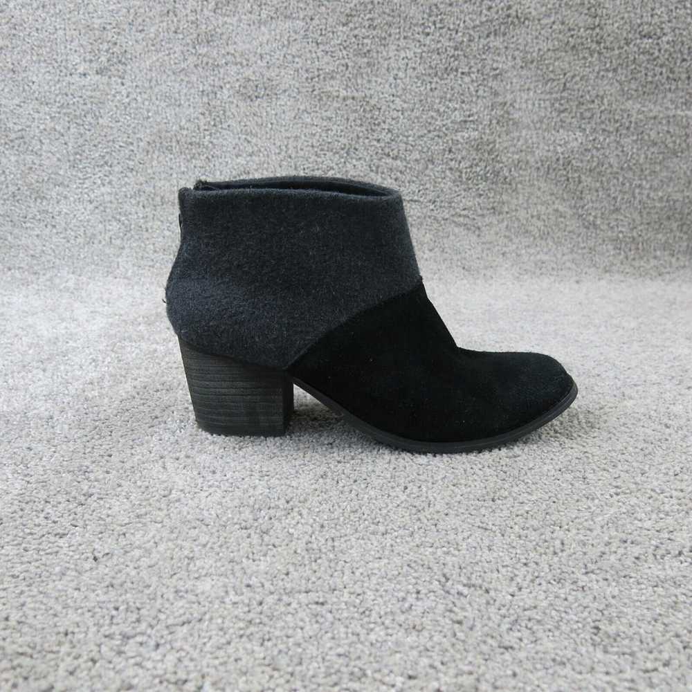 Toms Womens Leila Boots Suede Black Felt Wool Zip… - image 1