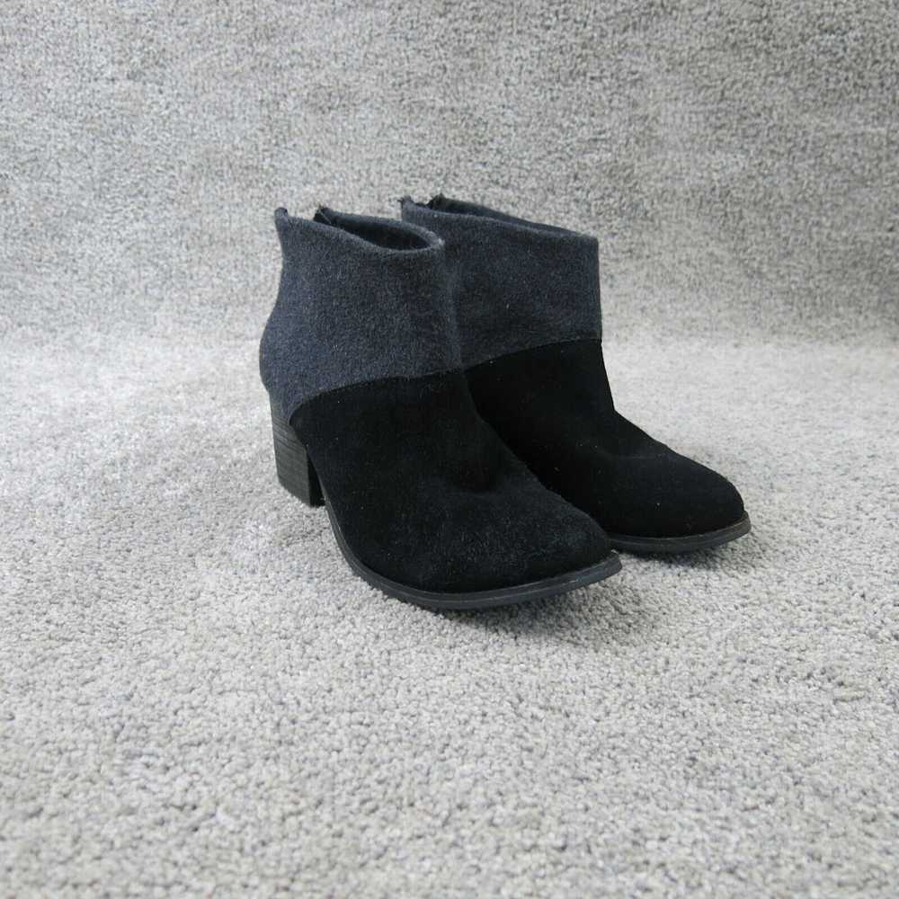 Toms Womens Leila Boots Suede Black Felt Wool Zip… - image 2