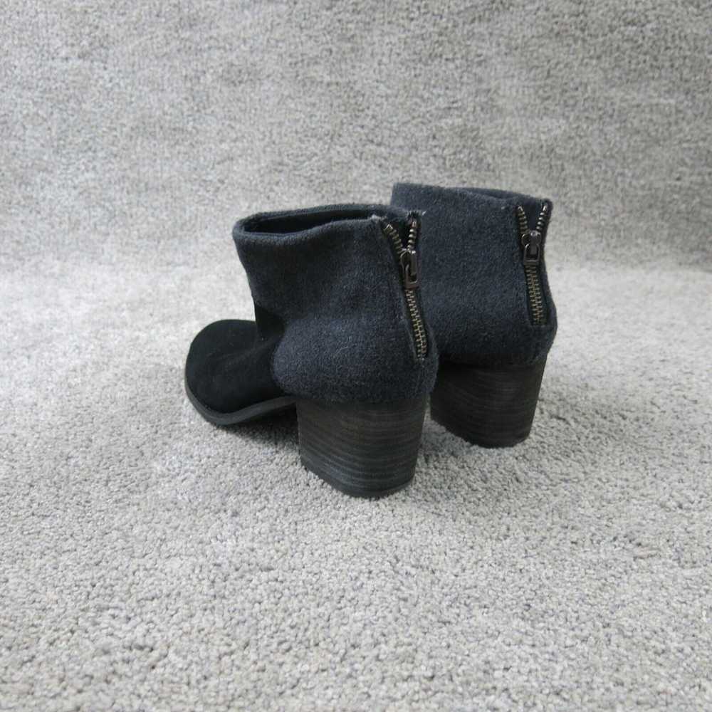 Toms Womens Leila Boots Suede Black Felt Wool Zip… - image 5