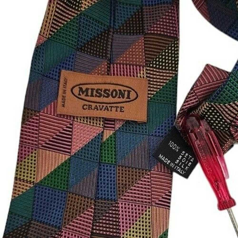 Missoni MISSONI Geometric Silk Tie ITALY 58"/ 4.2… - image 2