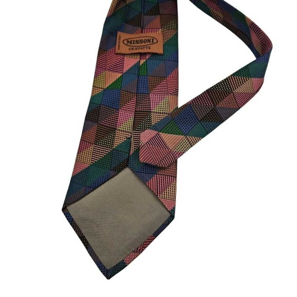 Missoni MISSONI Geometric Silk Tie ITALY 58"/ 4.2… - image 4