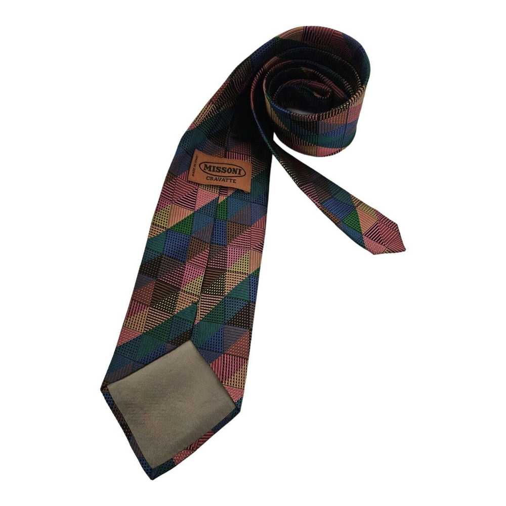 Missoni MISSONI Geometric Silk Tie ITALY 58"/ 4.2… - image 5