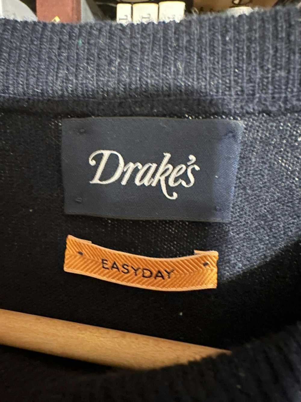 Drakes Navy lambswool sweater - image 3