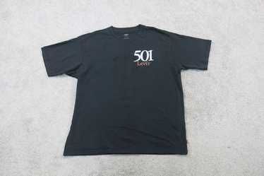 Levis 501 Shirt Mens Medium Black Short Sleeve Cr… - image 1