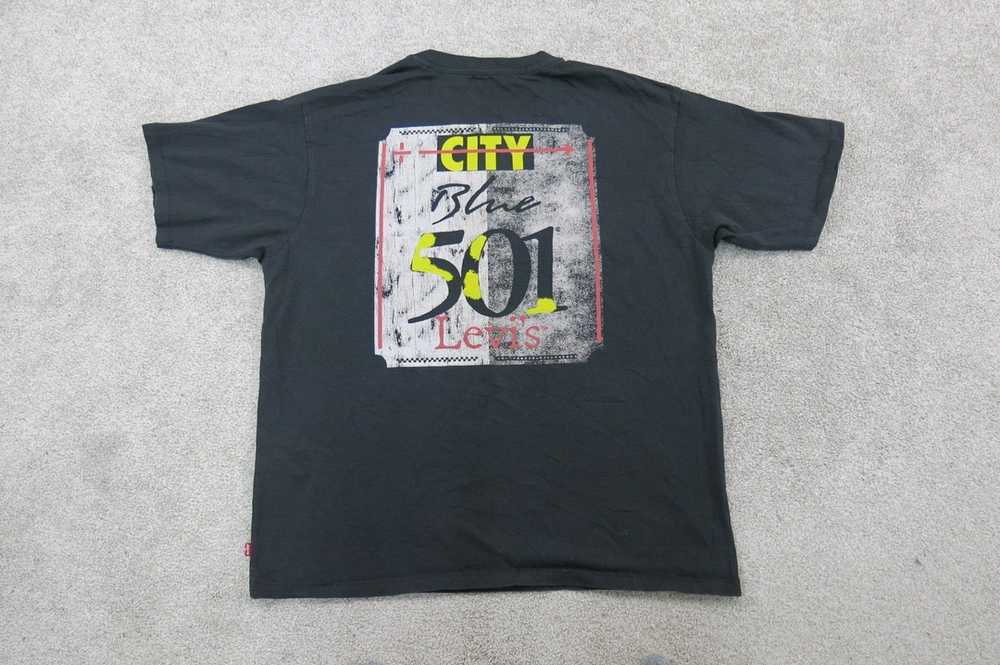 Levis 501 Shirt Mens Medium Black Short Sleeve Cr… - image 2