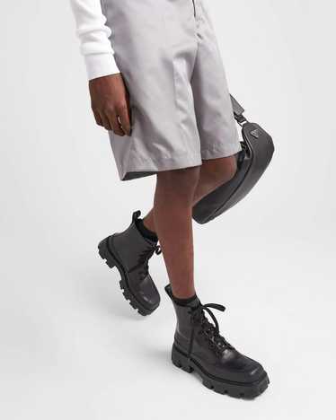 Combat Boots × Prada Prada Monolith Leather and Ny