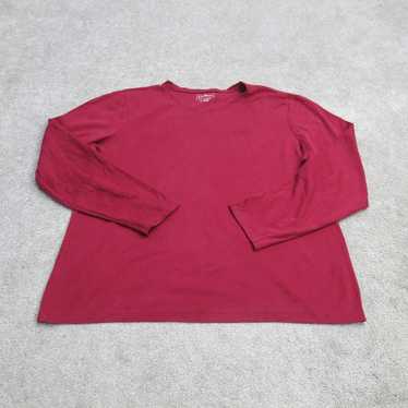 L L Bean Shirt Womens Large Red Long Sleeve Crew … - image 1
