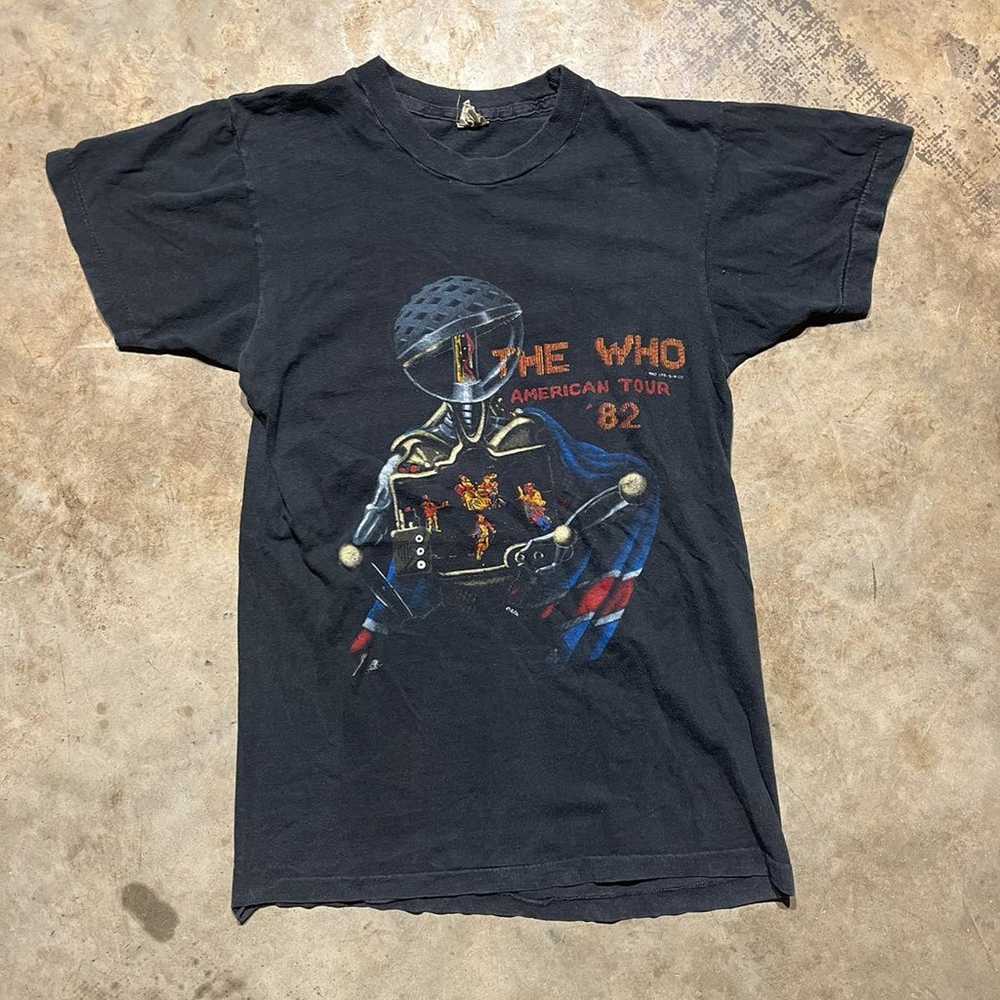 Vintage 1982 The Who American Tour Black Faded Sh… - image 1