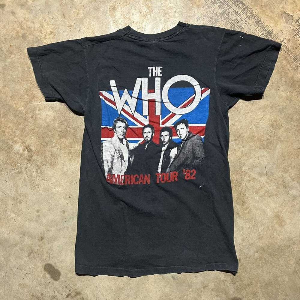 Vintage 1982 The Who American Tour Black Faded Sh… - image 3