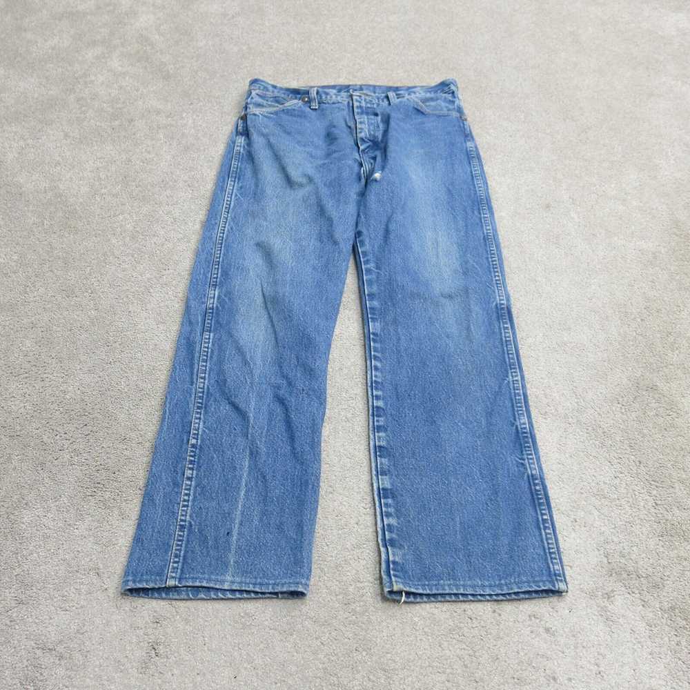 Wrangler Jeans Mens 35X34 Blue 100% Cotton Denim … - image 1