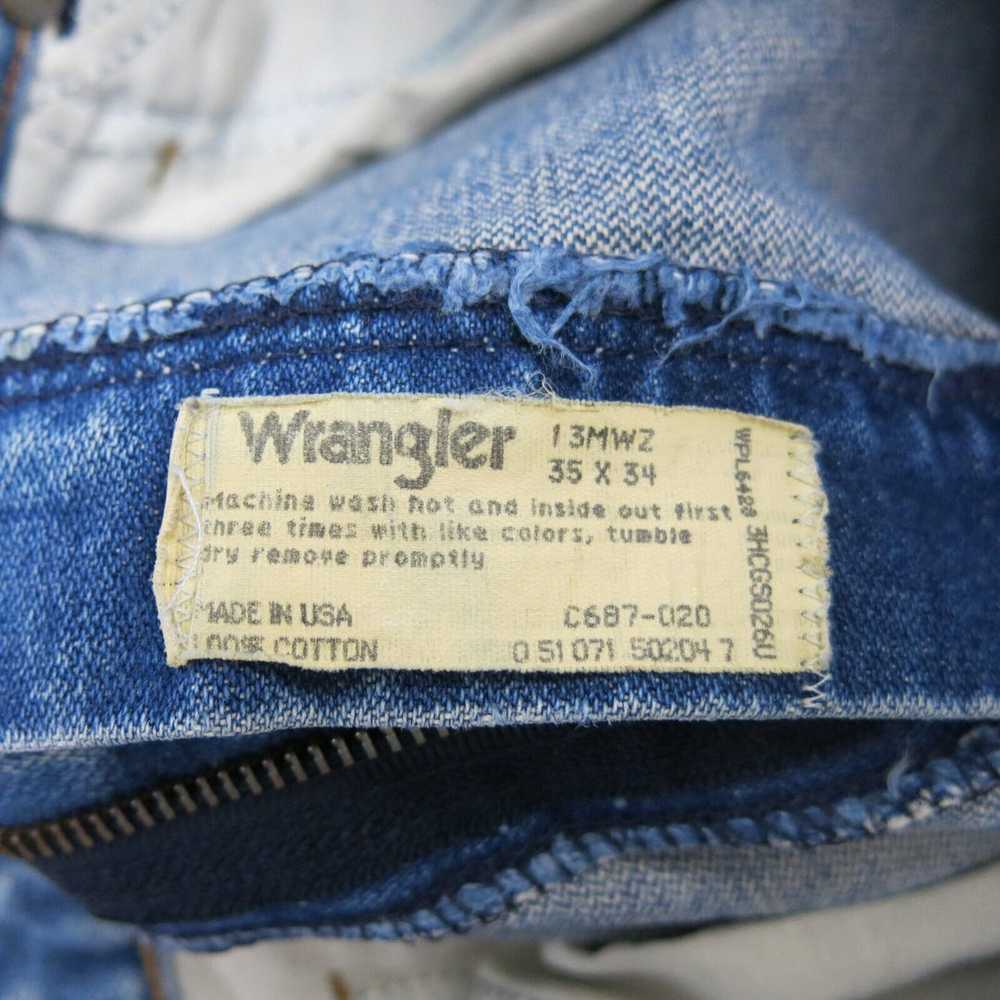 Wrangler Jeans Mens 35X34 Blue 100% Cotton Denim … - image 8