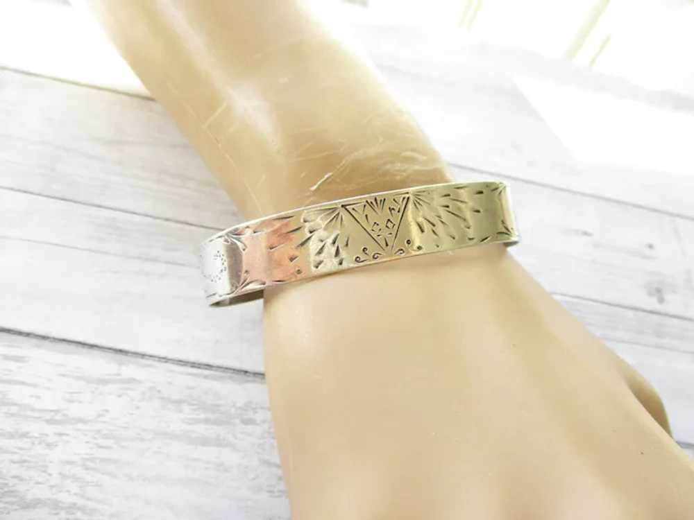 WWII Sterling Victory Sweetheart Cuff Bracelet - image 2