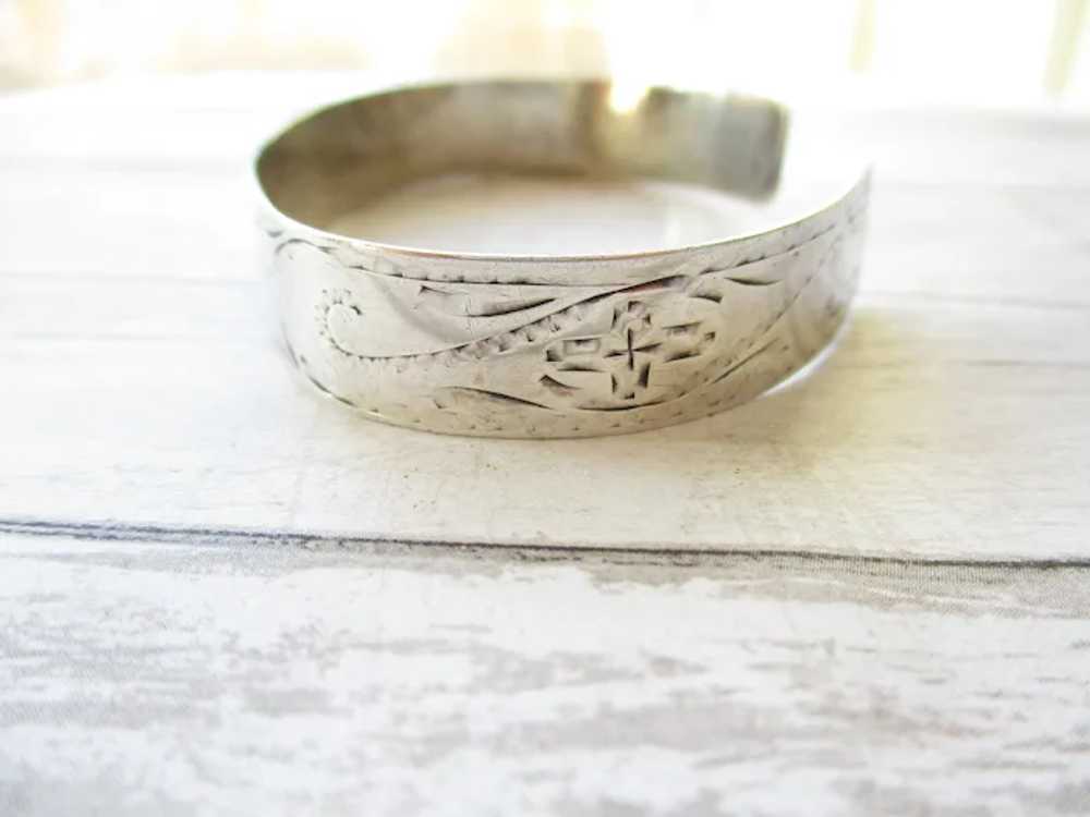 WWII Sterling Victory Sweetheart Cuff Bracelet - image 3