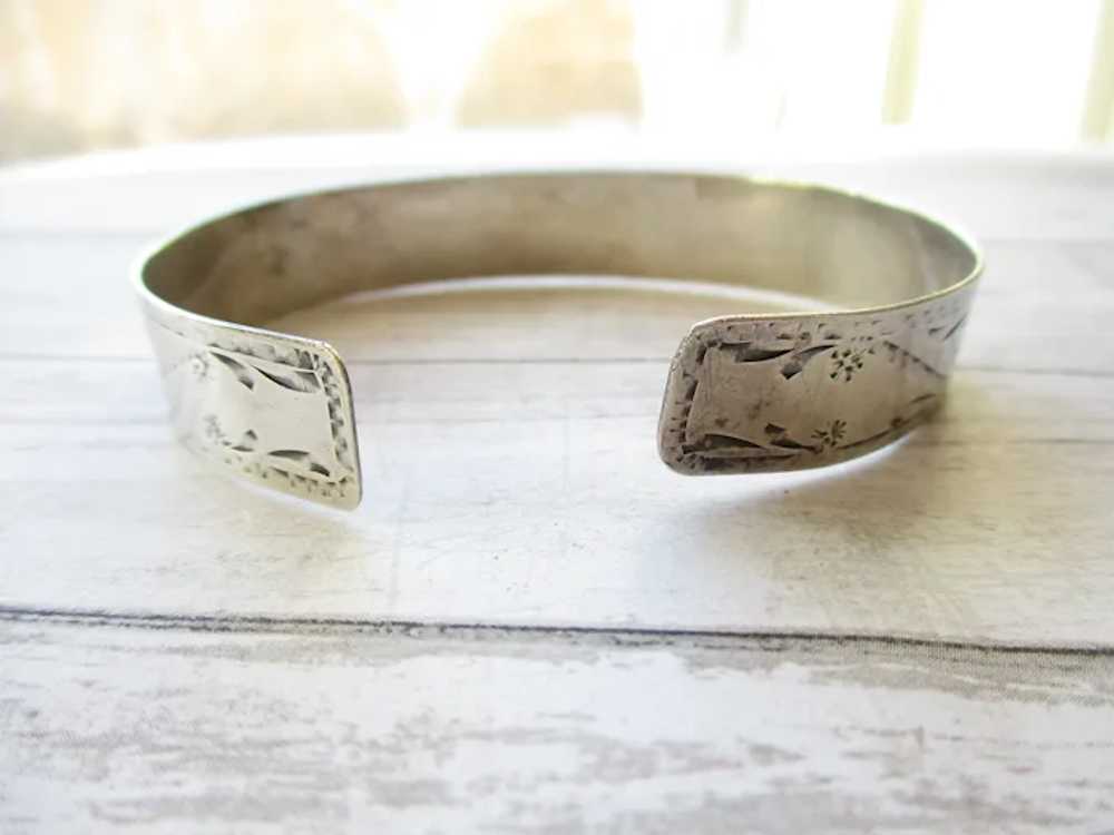 WWII Sterling Victory Sweetheart Cuff Bracelet - image 4