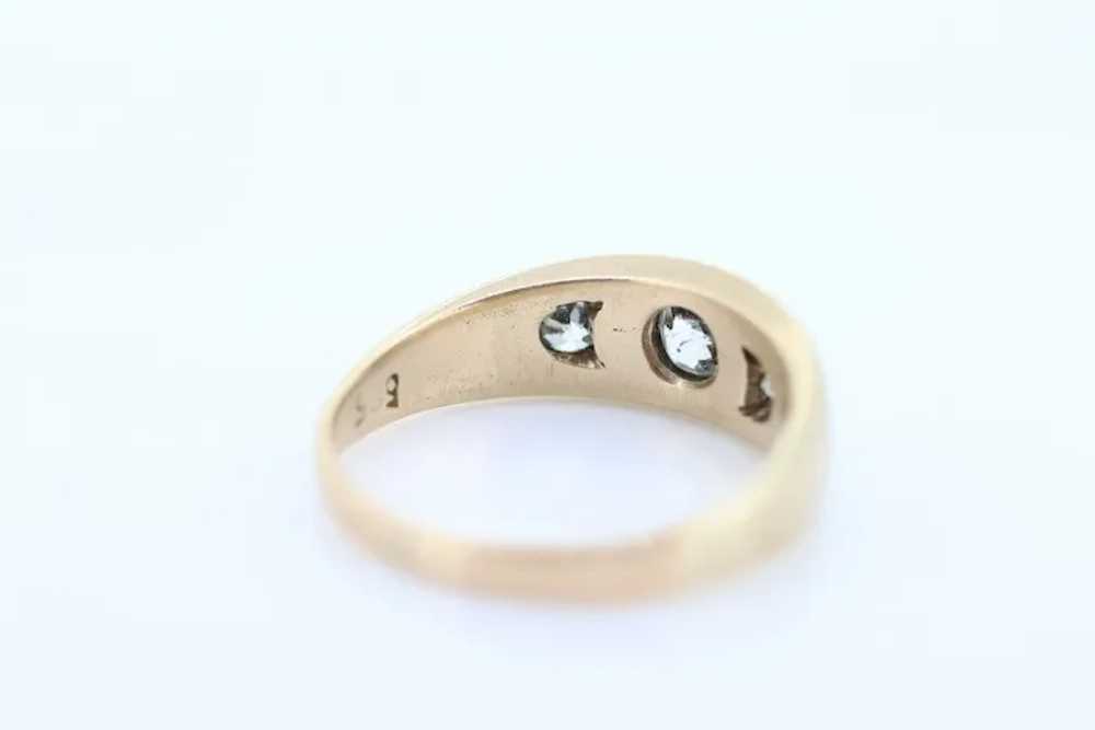 Antique 14k Triple Diamond signet ring. Gypsy Dia… - image 8
